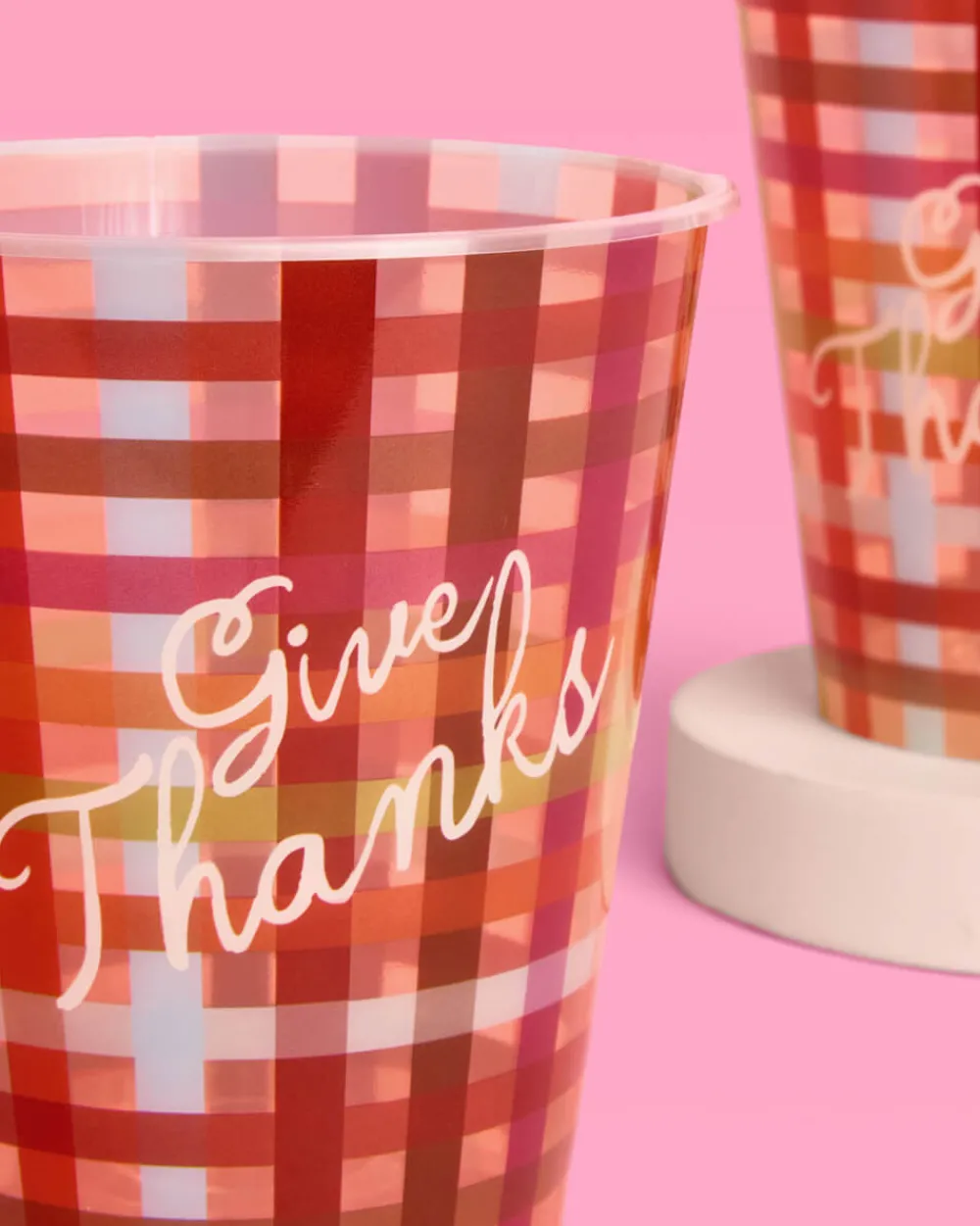xo, Fetti Give Thanks Plaid Party Cups