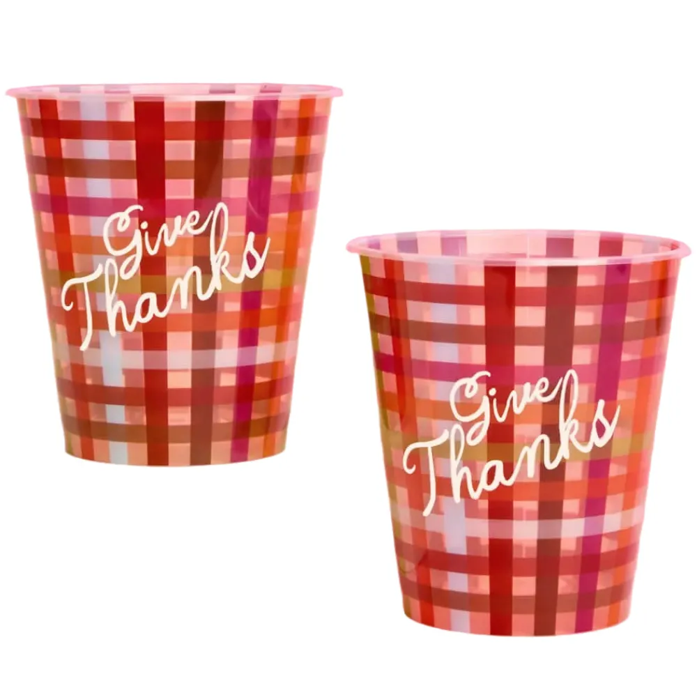 xo, Fetti Give Thanks Plaid Party Cups