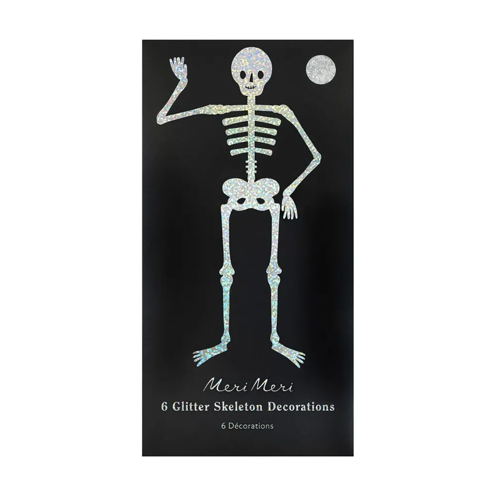 Clearance Meri Meri Glitter Jointed Skeleton Decorations