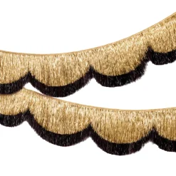 Hot xo, Fetti Gold & Black Scallop Fringe Banner
