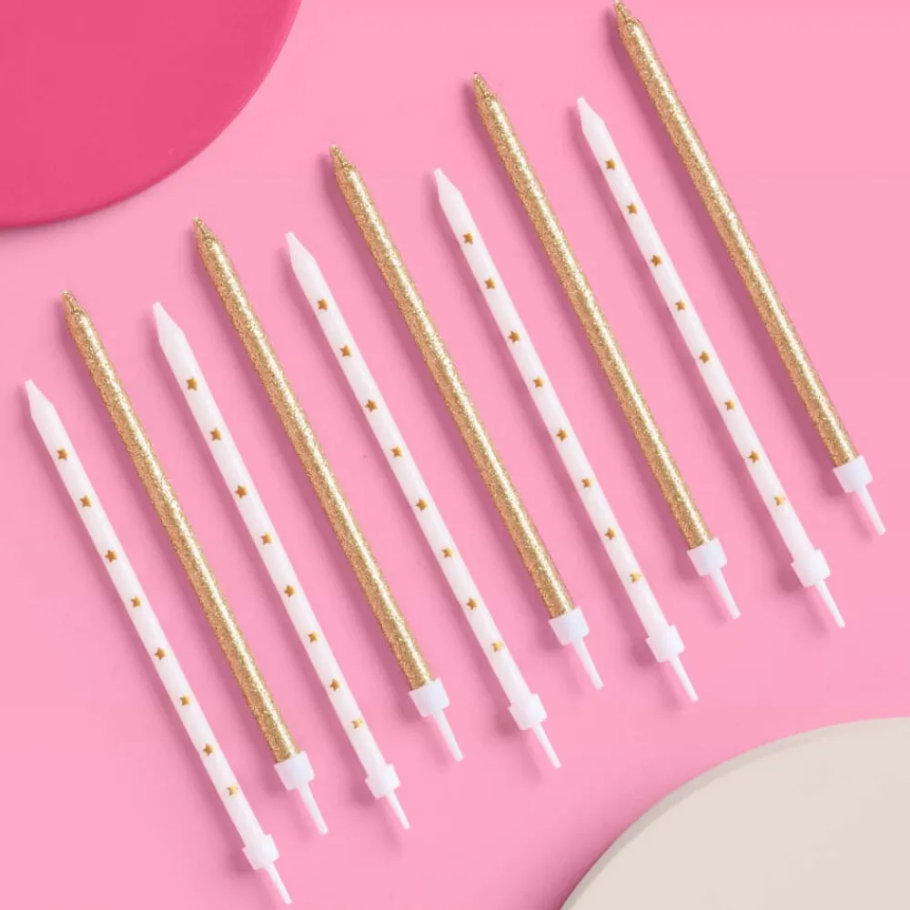 Hot xo, Fetti Gold Glitter & Stars Birthday Candles