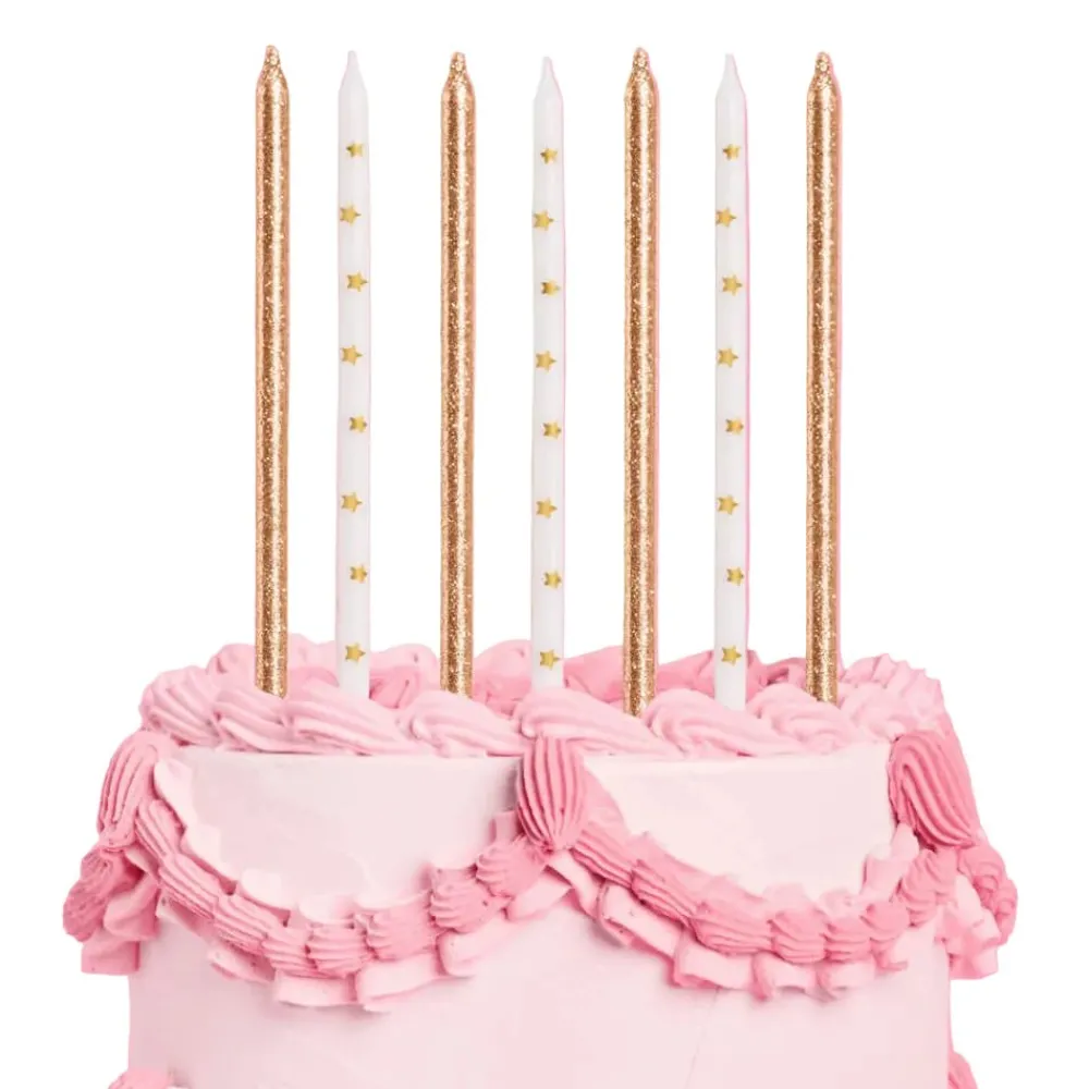 Hot xo, Fetti Gold Glitter & Stars Birthday Candles
