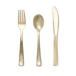 Hot Coterie Party Supplies Gold Plastic Cutlery