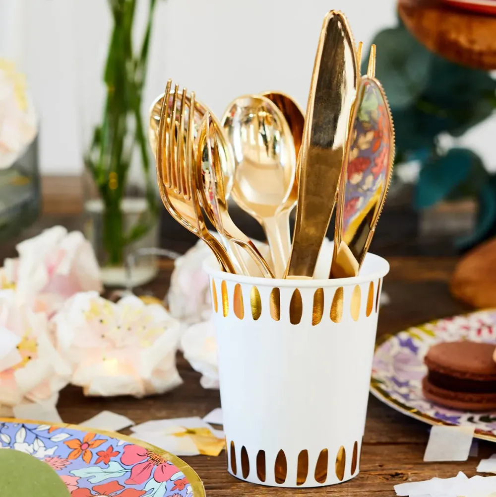 Hot Coterie Party Supplies Gold Plastic Cutlery