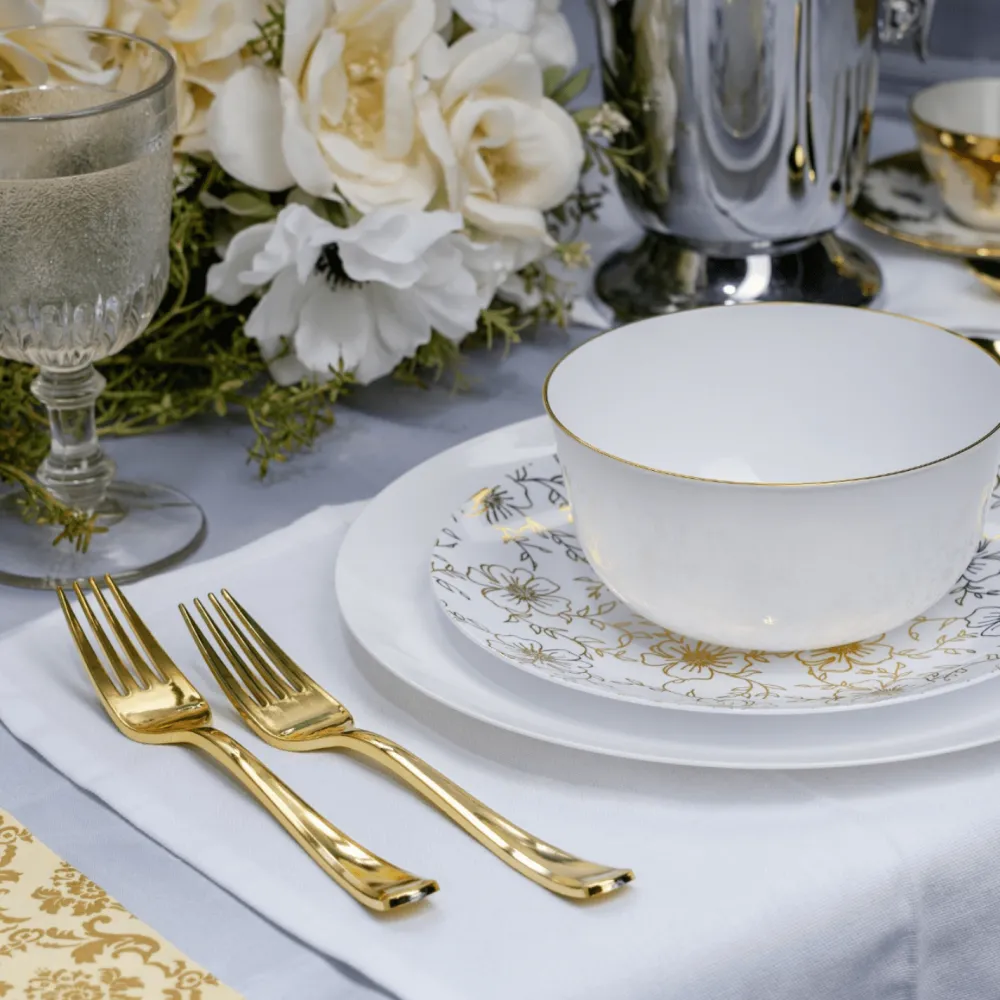 Hot Crown Display Gold Plastic Forks