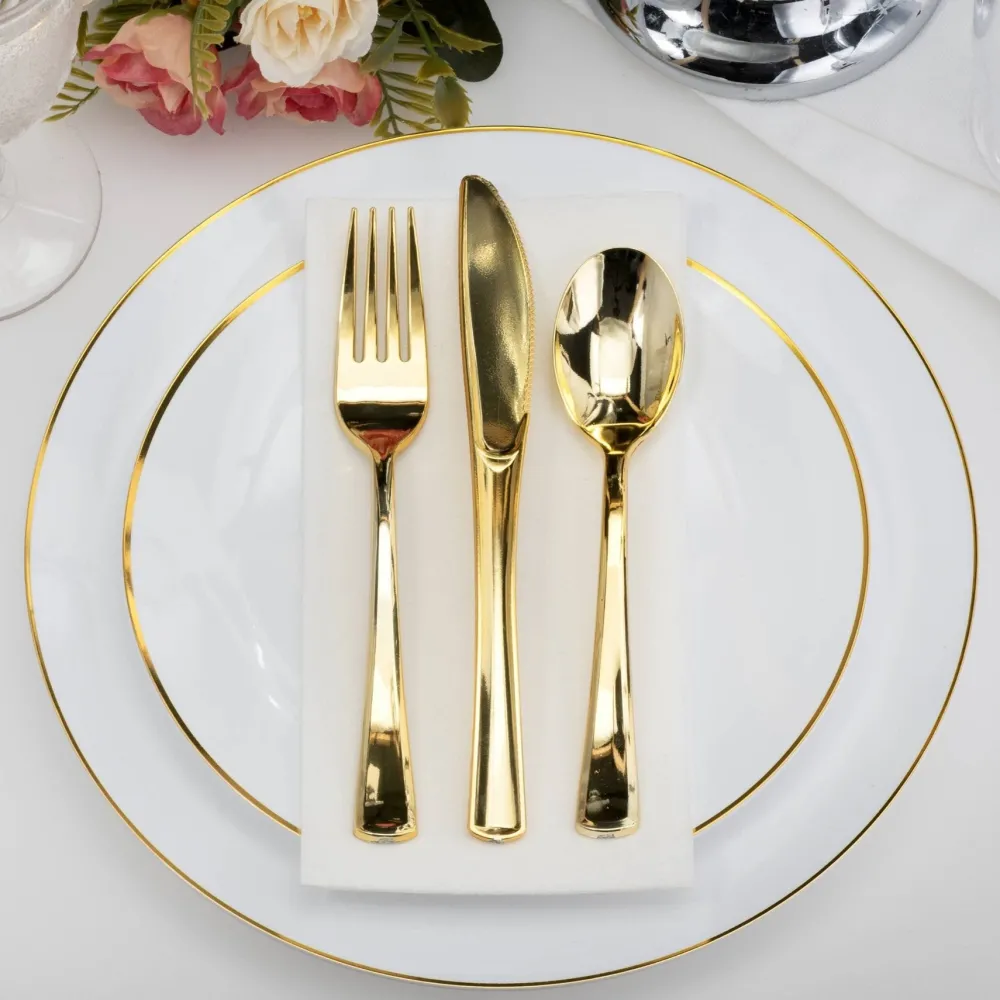 Hot Crown Display Gold Plastic Forks
