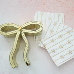 Outlet Bonjour Fete Gold Signature Bow Small Napkins