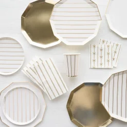 Clearance Bonjour Fete Gold Signature Stripe Cups