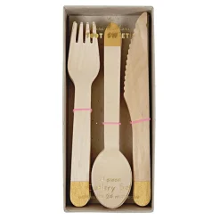 Discount Meri Meri Gold Wooden Cutlery