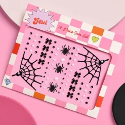 New xo, Fetti Gothic Halloween Face Gems - Pearl & Bow Set