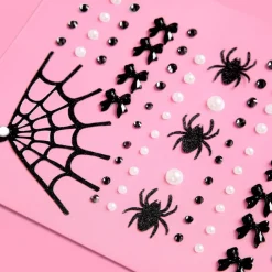 New xo, Fetti Gothic Halloween Face Gems - Pearl & Bow Set
