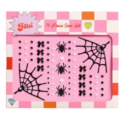 New xo, Fetti Gothic Halloween Face Gems - Pearl & Bow Set