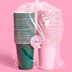 Sale xo, Fetti Green and Pink Plastic Cups