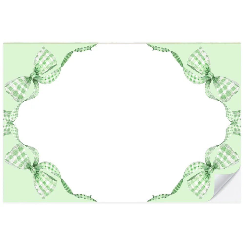 Sale Cami Monet Green Gingham Bow Paper Placemats