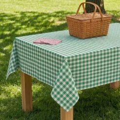 Clearance Coterie Party Supplies Green Gingham Paper Tablecloth