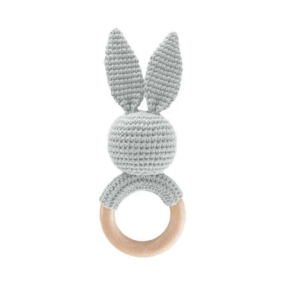 Online The Blueberry Hill Grey Bunny Baby Teether Toy