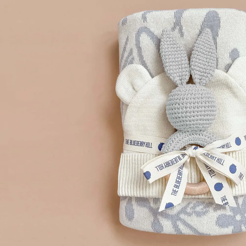 Online The Blueberry Hill Grey Bunny Baby Teether Toy