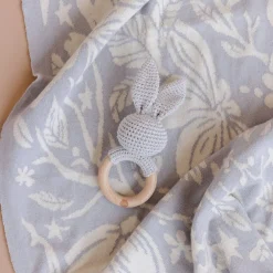Online The Blueberry Hill Grey Bunny Baby Teether Toy