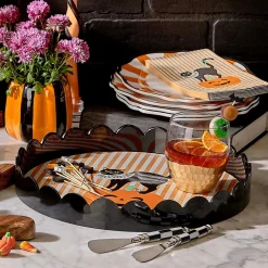Outlet Two's Company Halloween Scalloped Decorative Tray