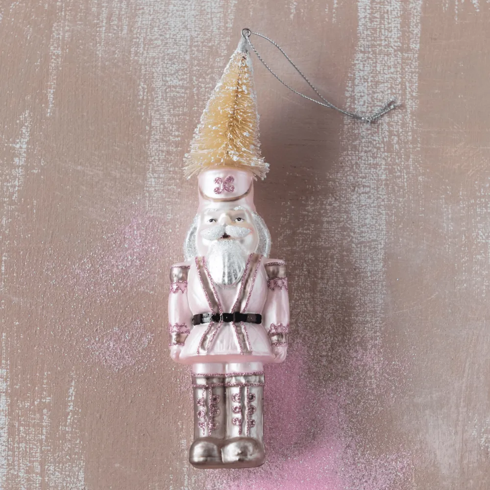 New Creative Co-op Hand-Painted Glass Soldier Ornament