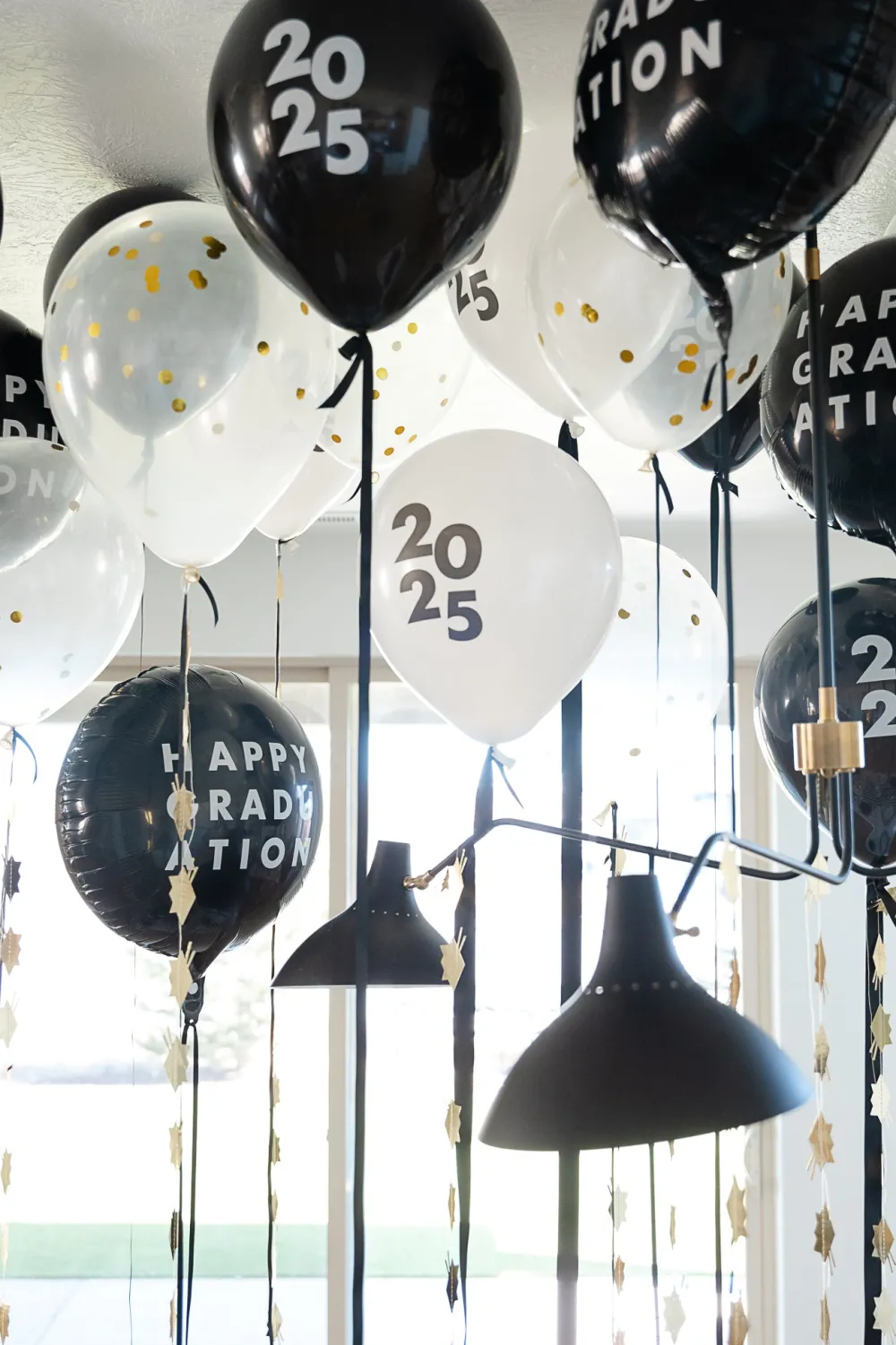 New Bonjour Fete Happy Graduation Black Foil Balloon