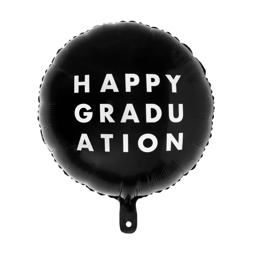 New Bonjour Fete Happy Graduation Black Foil Balloon