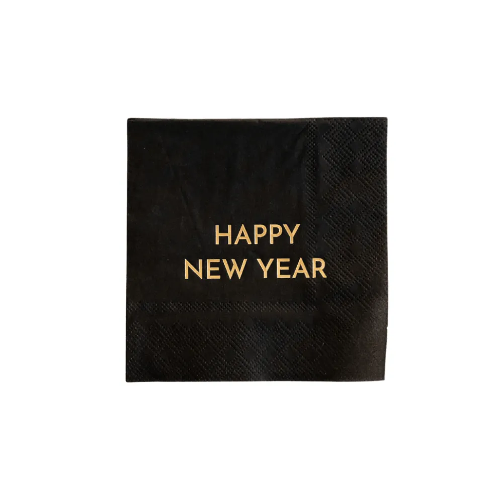 Hot Bonjour Fete Happy New Year Cocktail Napkins