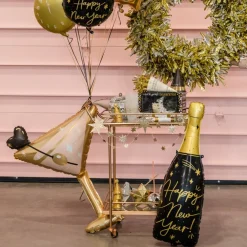 Online Party Deco Happy New Year's Champagne Bottle Balloon