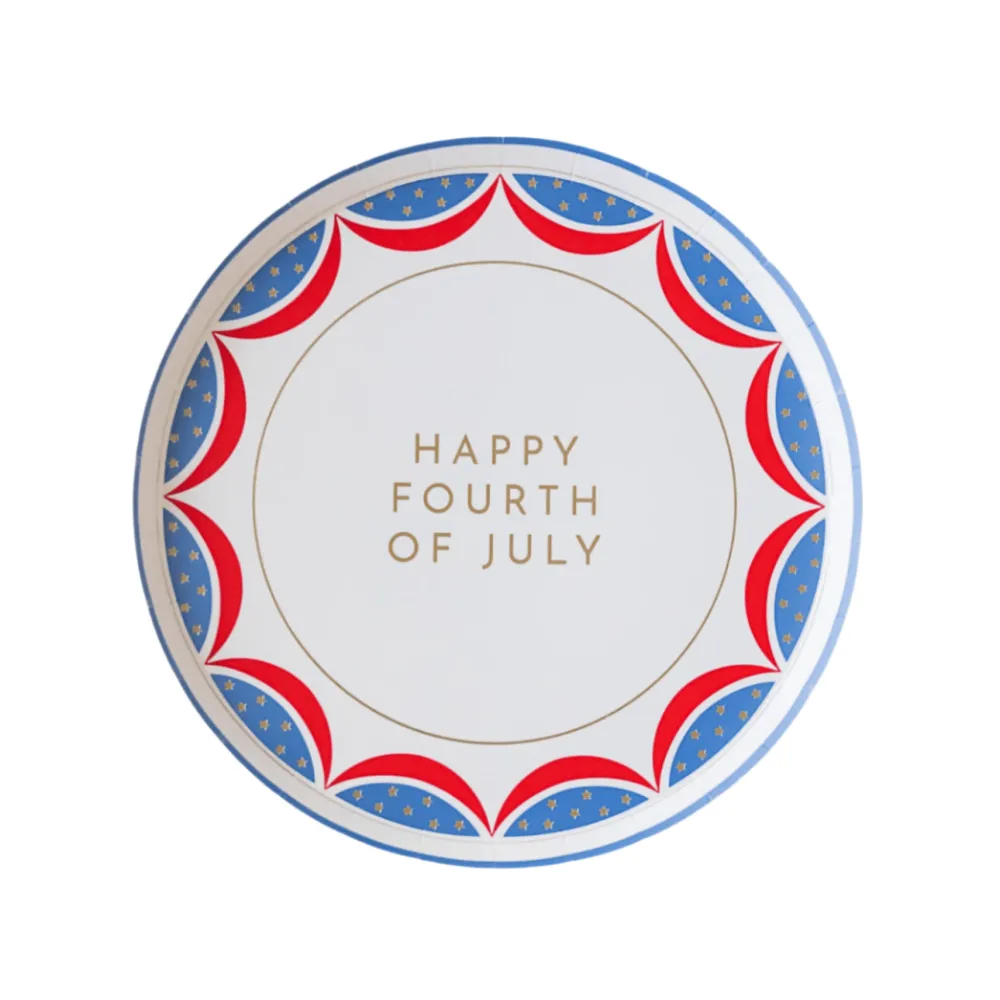 Clearance Bonjour Fete Happy 4th of July Dessert Plates
