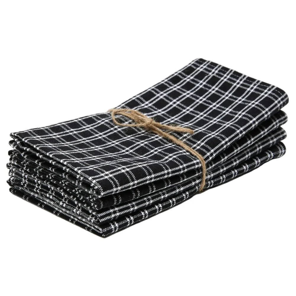 Hot Heather Taylor Home Harrison Plaid Black Napkins