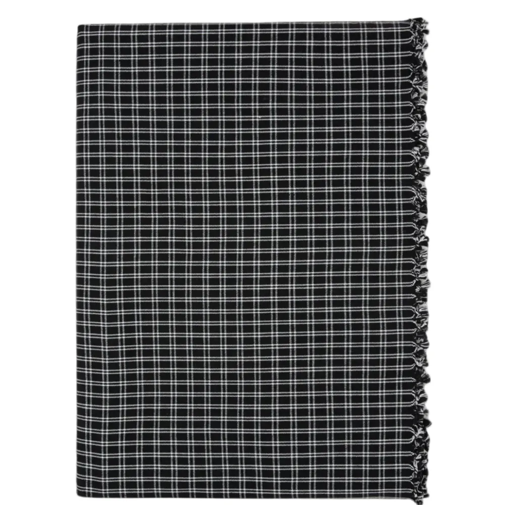 Outlet Heather Taylor Home Harrison Plaid Black Tablecloth