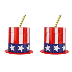 New Packed Party Hats Off To The USA Patriotic Sippers