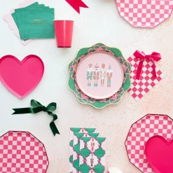 Hot Bonjour Fete Haute Pink Checker Large Napkins