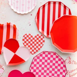 Sale Bonjour Fete Haute Pink Signature Checker Large Plates
