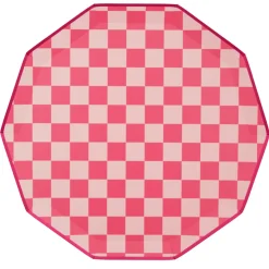Sale Bonjour Fete Haute Pink Signature Checker Large Plates