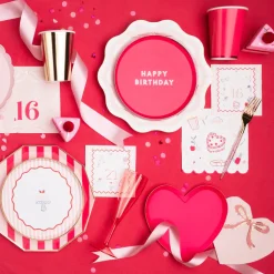 Bonjour Fete Haute Pink Signature Happy Birthday Small Plates