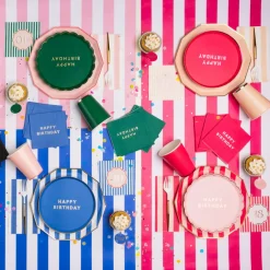 Bonjour Fete Haute Pink Signature Happy Birthday Cocktail Napkins