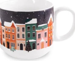 New Steel Mill Gifts Holiday Village Ceramic Mug with Coaster