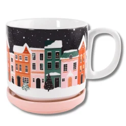 New Steel Mill Gifts Holiday Village Ceramic Mug with Coaster