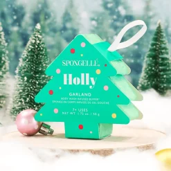 Best Spongellé Holly Garland Christmas Tree Shower Buffer Sponge