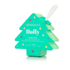 Best Spongellé Holly Garland Christmas Tree Shower Buffer Sponge