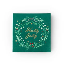 Bonjour Fete Holly Jolly Christmas Cocktail Napkins