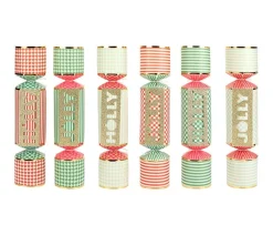Outlet Packed Party Holly Jolly Holiday Crackers (Set of 6)