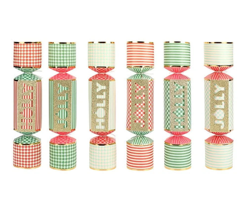 Outlet Packed Party Holly Jolly Holiday Crackers (Set of 6)