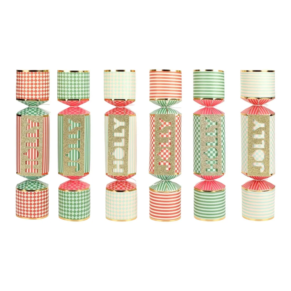 Outlet Packed Party Holly Jolly Holiday Crackers (Set of 6)