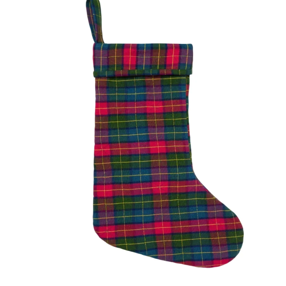 Clearance Heather Taylor Home Holly Plaid Quilted Stocking
