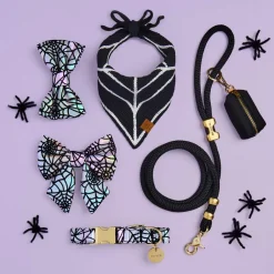 Discount The Foggy Dog Holographic Spiderweb Bow Tie Collar