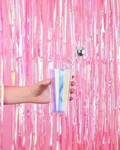 Best xo, Fetti Hot Pink Iridescent Fringe Curtain Backdrop