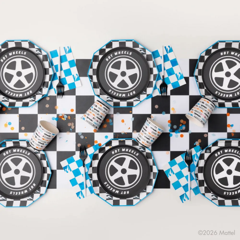 Outlet Bonjour Fete Hot Wheels™ X Black Checker Large Plates