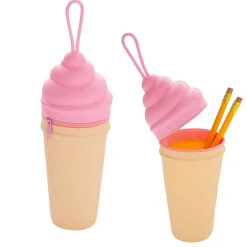 Online Fun Express Ice Cream Cone Silicone Pencil Case